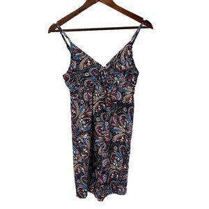Lucky Brand Multicolor Paisley Sleeveless Swim Cover Dress S Adjustable Summer